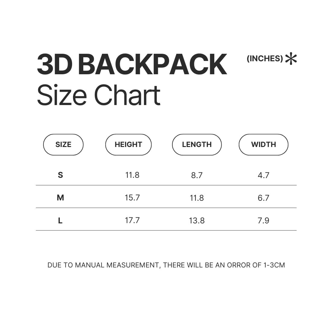3D Backpack Size Chart - Melanie Martinez UK Store