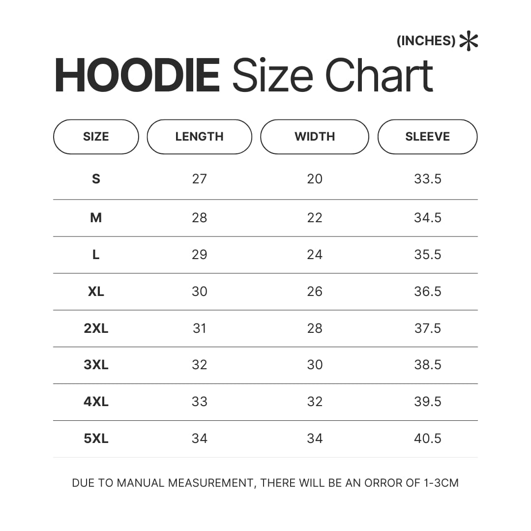 Hoodie Size Chart - Melanie Martinez UK Store